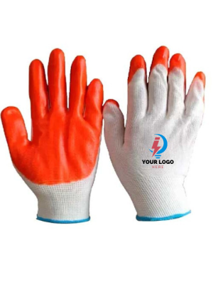  Custom Logo PVC Coated Safety Work Gloves with Grip